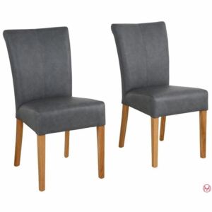 Set 2 scaune Queen albastre imitatie de piele