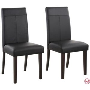 Set 2 scaune Rubin negre imitatie de piele 47/59/101 cm