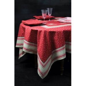 Față de masă roșie cu flori Betsy 160x160 cm
