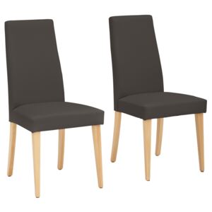 Set 2 scaune imitatie de piele maro Mary 47/58,5/94 cm