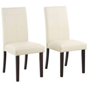 Set 4 scaune Rubin bej imitatie de piele 47/59/101 cm