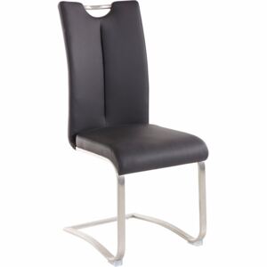 Set 2 scaune Artos negre imitatie de piele 45/58/102 cm