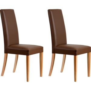 Set 2 scaune Java taupe imitatie de piele 47/57/99 cm