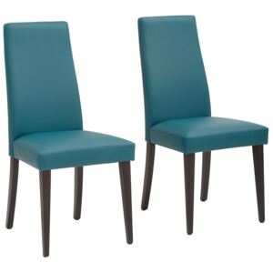 Set 2 scaune Mary petrol imitatie de piele 47/58,5/94 cm