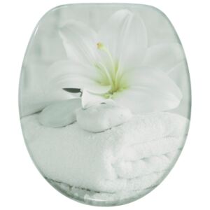 Capac WC motiv floare Good Feeling alb 37,7/47 cm