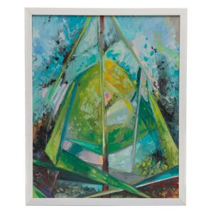Tablou frunza abstracta pictat manual 43x53 cm
