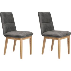 Set 2 scaune Beluna gri inchis 47/56/91 cm