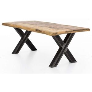 Masă de dining configurabilă Freya Mango, lemn/metal