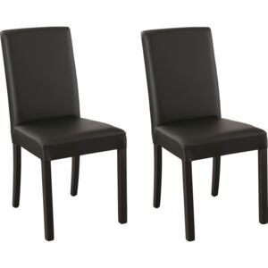 Set 2 scaune Nina negre imitatie de piele 45/54/90 cm