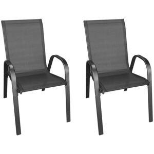 Set scaune de gradina (2 buc) Homexperts negre 56/92/73 cm