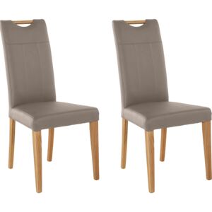 Set 2 scaune Roberta taupe imitatie de piele 47/61/99 cm