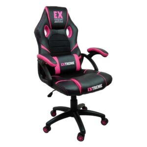Scaun Gaming cu perna lombara Extreme EX #negru-roz