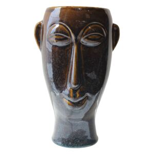 Vază din porțelan PT LIVING Mask, înălțime 27,2 cm, maro închis