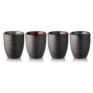 Set 4 pahare termo din ceramică Bitz Basics Black, 270 ml, negru
