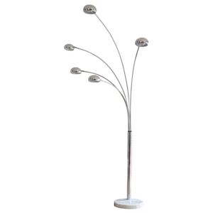 Lampadar modern Mansel 205 cm, metal/marmură, crom