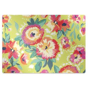 Protectie podea scaun birou flori colorate