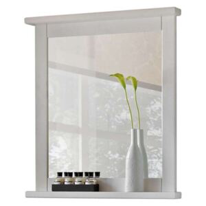 Oglindă albă Romantic, 80x70x8 cm, lemn/ sticlă, alb