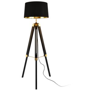 [lux.pro]® Lampadar Tripod Karlsbad, 1 x E27, max. 60W , 145 cm, metal/panza, negru/auriu
