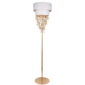 Lampadar elegant Jazmin, 178x41.5 cm, metal/ cristal, alb