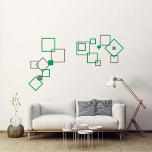 GLIX Decorative squares III.- autocolant de perete Gri și verde 2 x 60 x 30 cm