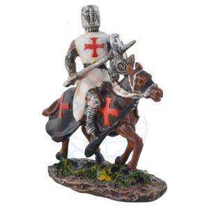 Figurina Cavaler cruciat pe cal 8 cm