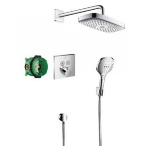 Sistem De Dus Incastrat Termostatat, Hansgrohe Design Raindance Select E Shower Select S Cu 2 Consumatori, B.27296000.Hg, 1.25 M, Crom