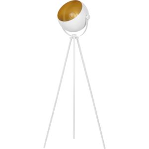 Lampadar trepied Vernon, 131x57x57 cm, metal, auriu/ alb/ negru
