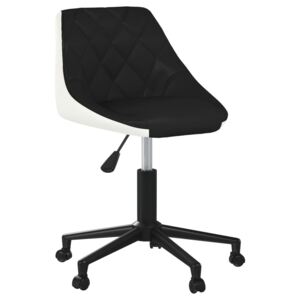 Scaun de birou pivotant, negru și alb, piele ecologică