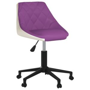 Scaun de birou pivotant, violet și alb, piele ecologică