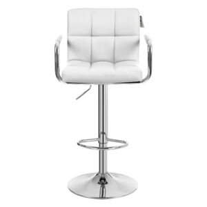 Set de 2 scaune de bar Bergin, metal, alb, 53 x 47 cm