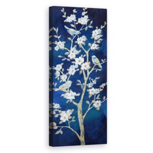 Tablou canvas - Natura, Copac, Flori, Pasari, Indigo, Pictura Ii