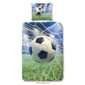 Lenjerie de pat din bumbac pentru copii Good Morning Football Game, 140 x 200 cm