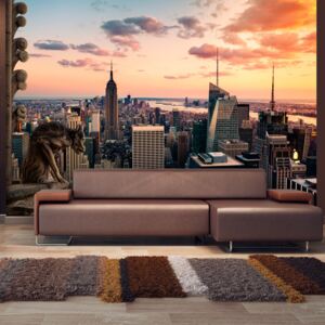 Fototapet - New York: The skyscrapers and sunset 350x245 cm
