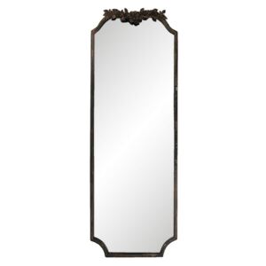 Oglinda de perete cu rama din fier negru antichizat 50 cm x 4 cm x 142 cm