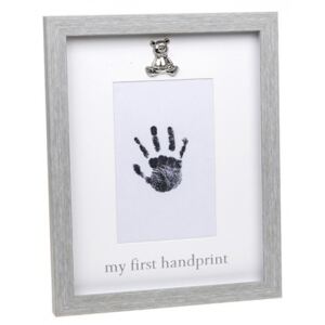 Rama foto gri cu amprenta cerneala - My first Handprint