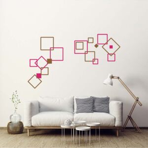 GLIX Decorative squares III.- autocolant de perete Maro și roz 2 x 60 x 30 cm