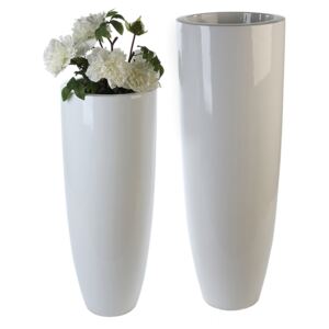 Ghiveci Konus, rasina fibra de sticla, alb, 92x36 cm