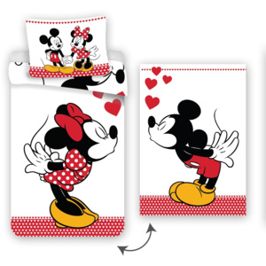Lenjerie de pat Mickey and Minne in Love, 140 x 200 cm, 70 x 90 cm