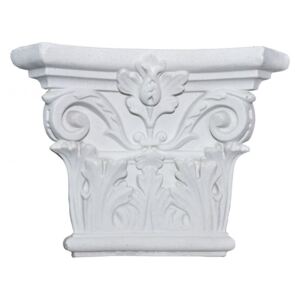 Capitel Pilastru decorativ in stil Corintic pentru perete, alb natur, K6, 20 x 25 x 14 x 2 cm