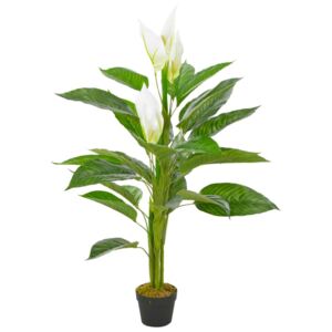 Plantă artificială Anthurium cu ghiveci, alb, 115 cm