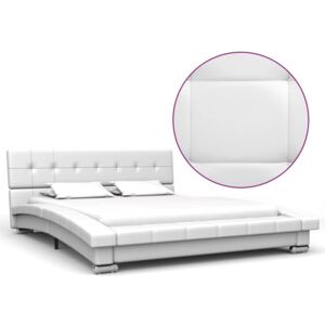 Cadru de pat, alb, 200 x 140 cm, piele artificială