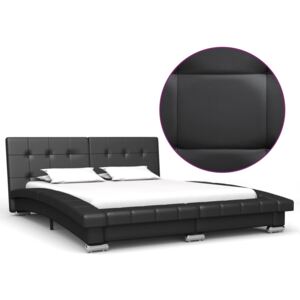 Cadru de pat, negru, 200 x 140 cm, piele artificială