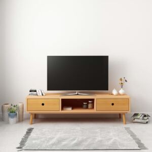 Comodă TV, 120 x 35 x 35 cm, lemn masiv de pin