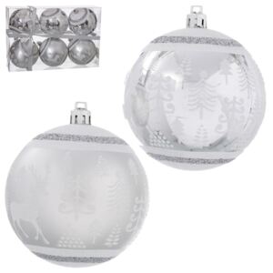 Set 6 decorațiuni de Crăciun Unimasa Deer, argintiu