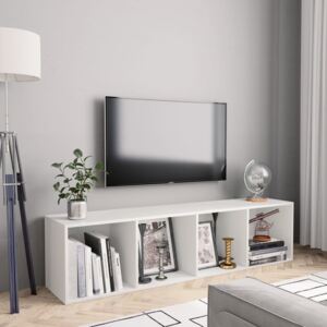 Bibliotecă/Comodă TV, alb, 143 x 30 x 36 cm
