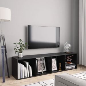 Bibliotecă/Comodă TV, negru, 143 x 30 x 36 cm