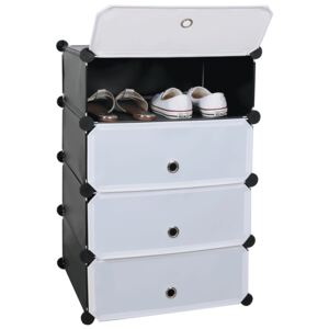 Organizator de pantofi modular, negru / alb, PORET