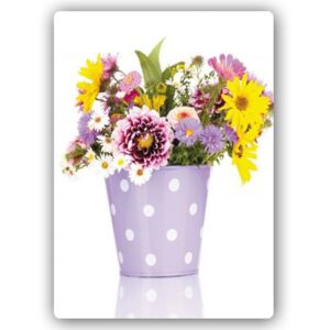 CARO Tablou metalic - Flowers In A Purple Vase 30x40 cm