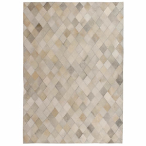 Covor piele naturală, mozaic, 160x230 cm Romburi Gri