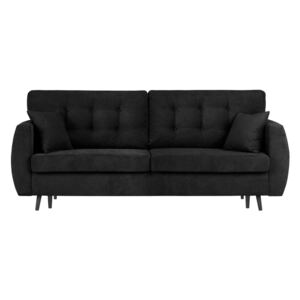 Canapea extensibilă cu 3 locuri și spațiu pentru depozitare Cosmopolitan design Rotterdam, 231 x 98 x 95 cm, negru